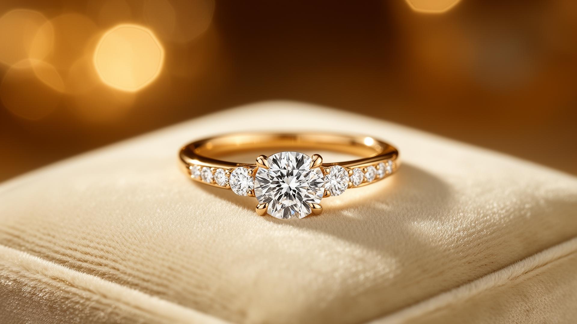 Beautiful diamond ring on velvet
